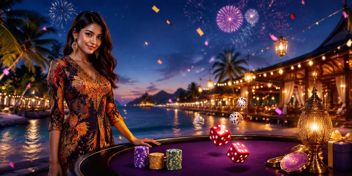 Permainan dice game berlatarkan Langkawi dengan pemain berbaju batik menggunakan platform wennaz4404